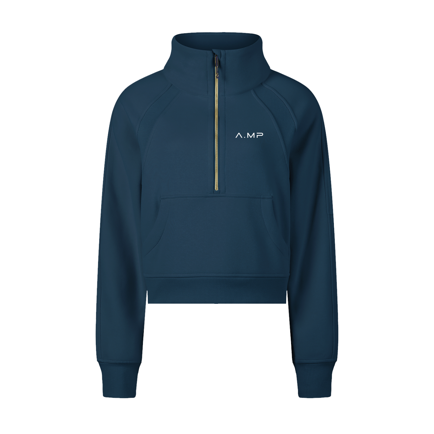 A.MP - Cropped Half-Zip Sweatshirt