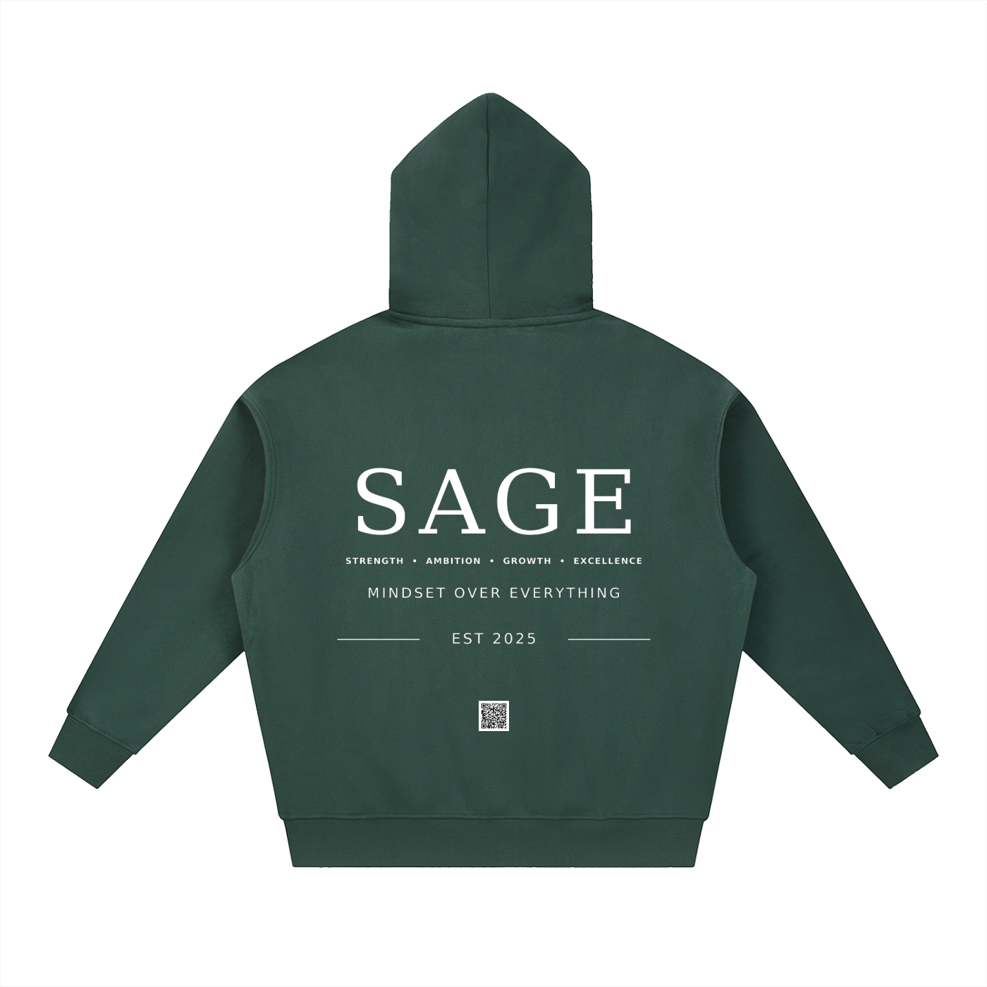 A.MP Essential Oversized SAGE Signature Zip Hoodie | 345GSM Heavyweight Unisex Streetwear
