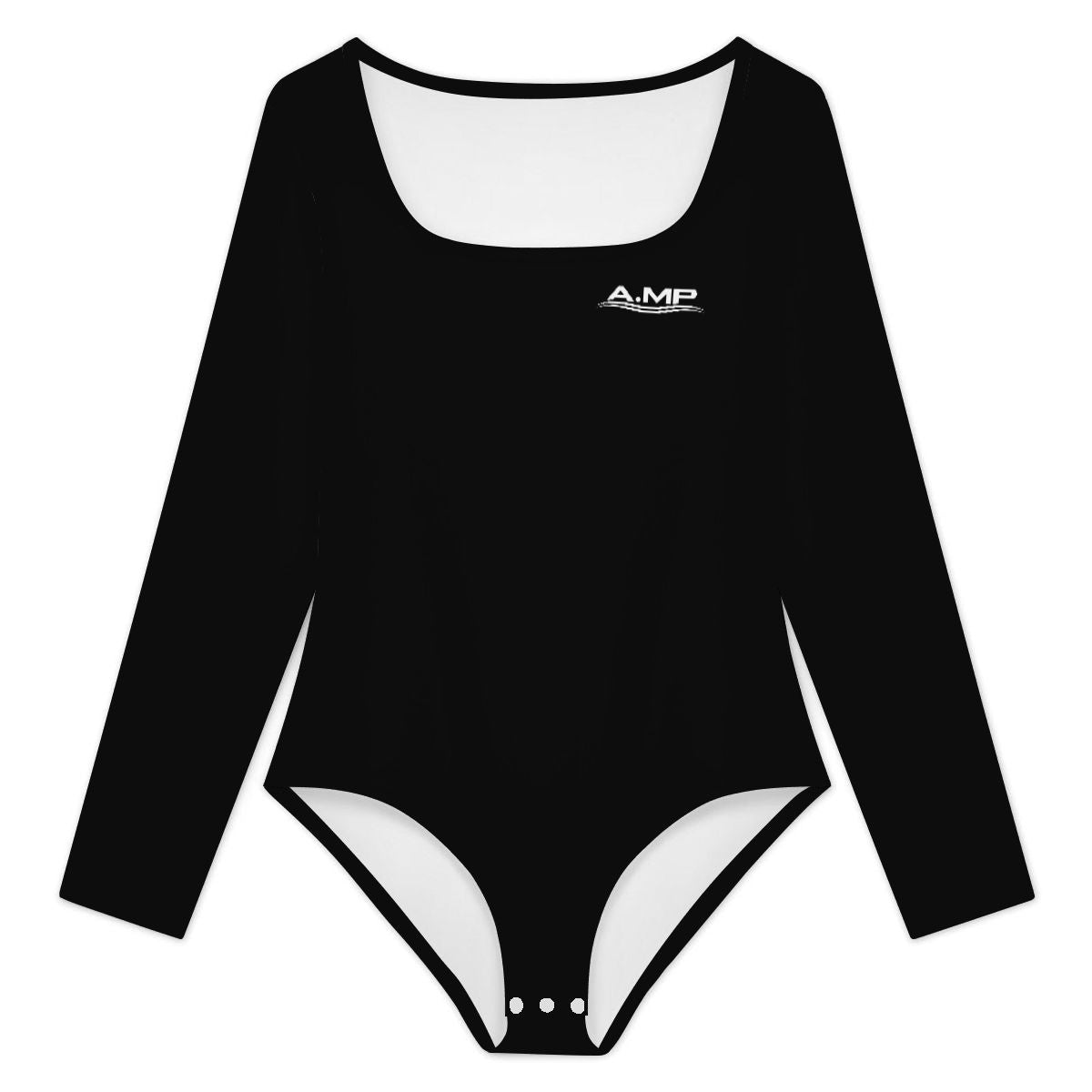 A.MP women's square neck long sleeve bodysuit
