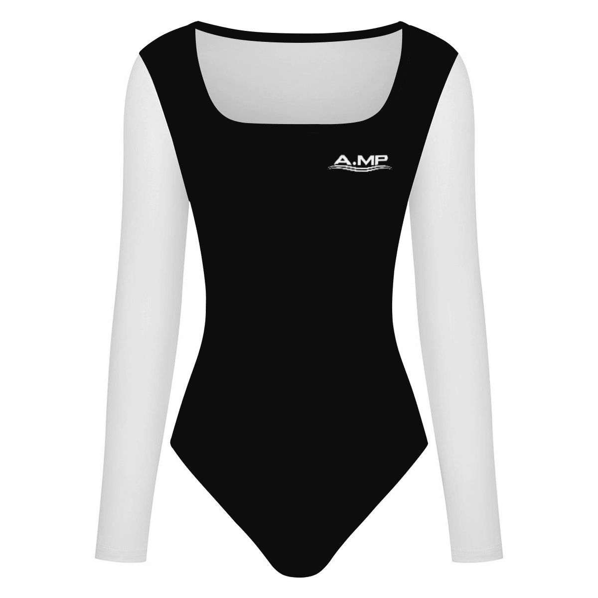 A.MP women's square neck long sleeve bodysuit