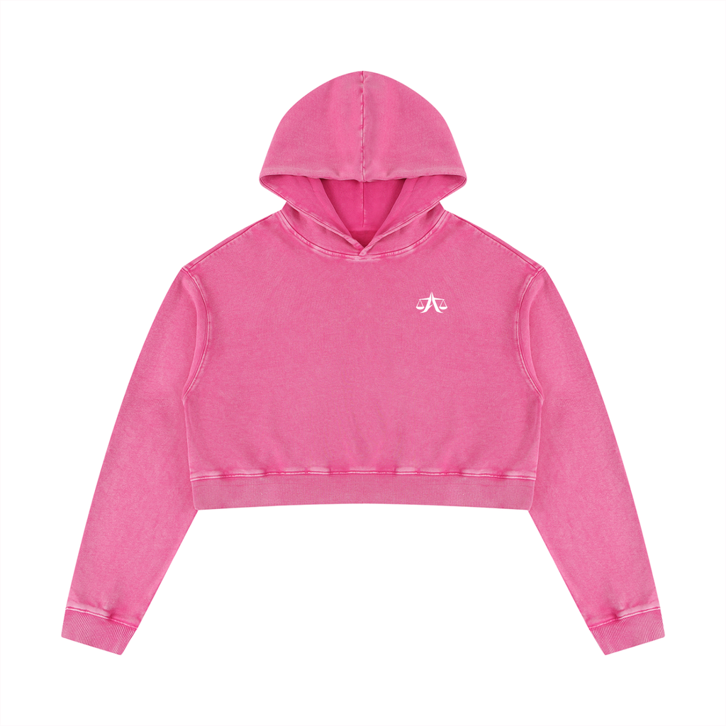 A.MP A Scale Washed Cropped Hoodie | 400GSM Premium Women's Streetwear