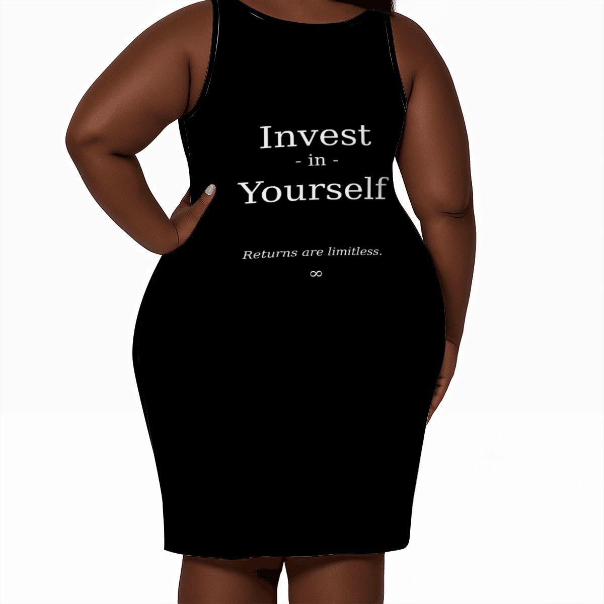 A.MP Plus Size Sleeveless Bodycon Dress — back view