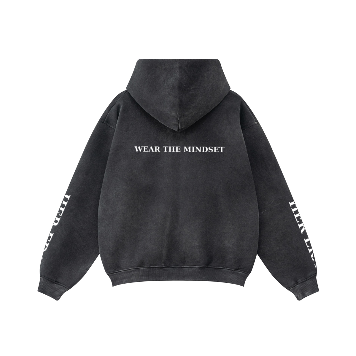 360GSM Unisex Monkey Wash Fall&Winter Fleece-Lined PP-Sprayed Zip-Up Hoodie Black