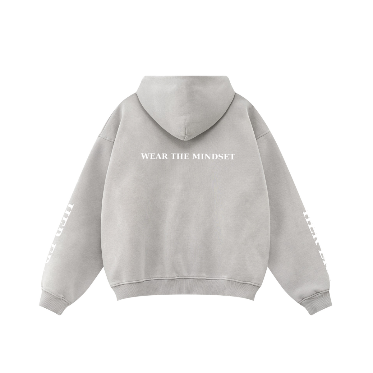 360GSM Unisex Monkey Wash Fall&Winter Fleece-Lined PP-Sprayed Zip-Up Hoodie Light Grey