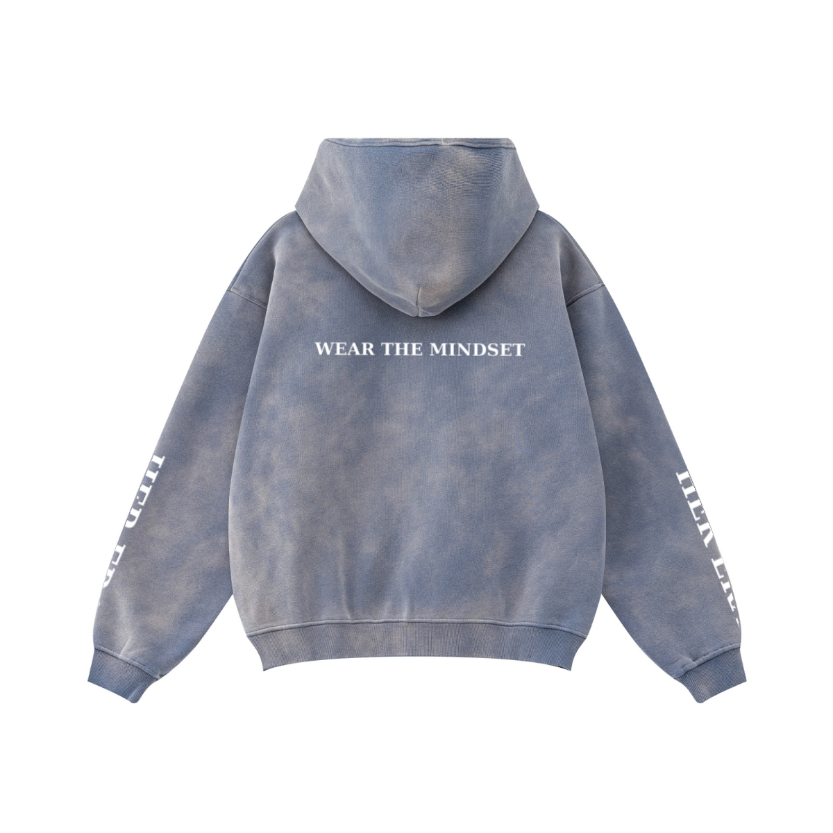 360GSM Unisex Monkey Wash Fall&Winter Fleece-Lined PP-Sprayed Zip-Up Hoodie Blue