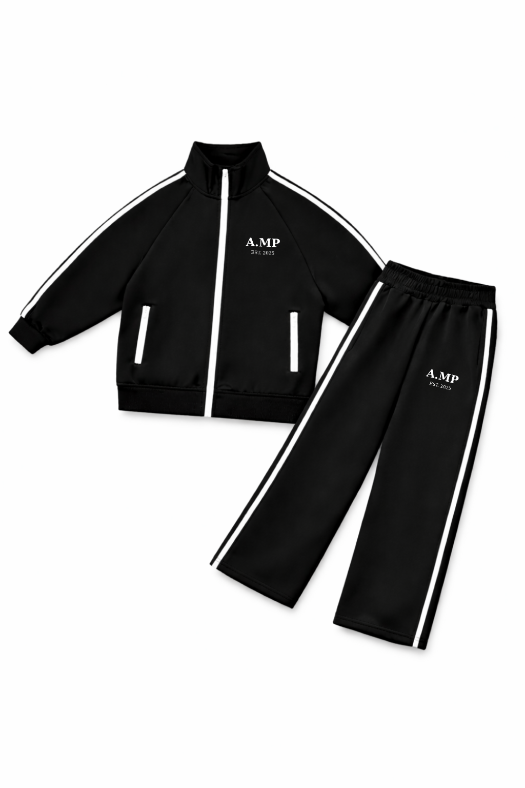 A.MP - Kids Contrast Tracksuit Set – Black Edition (EST. 2025)