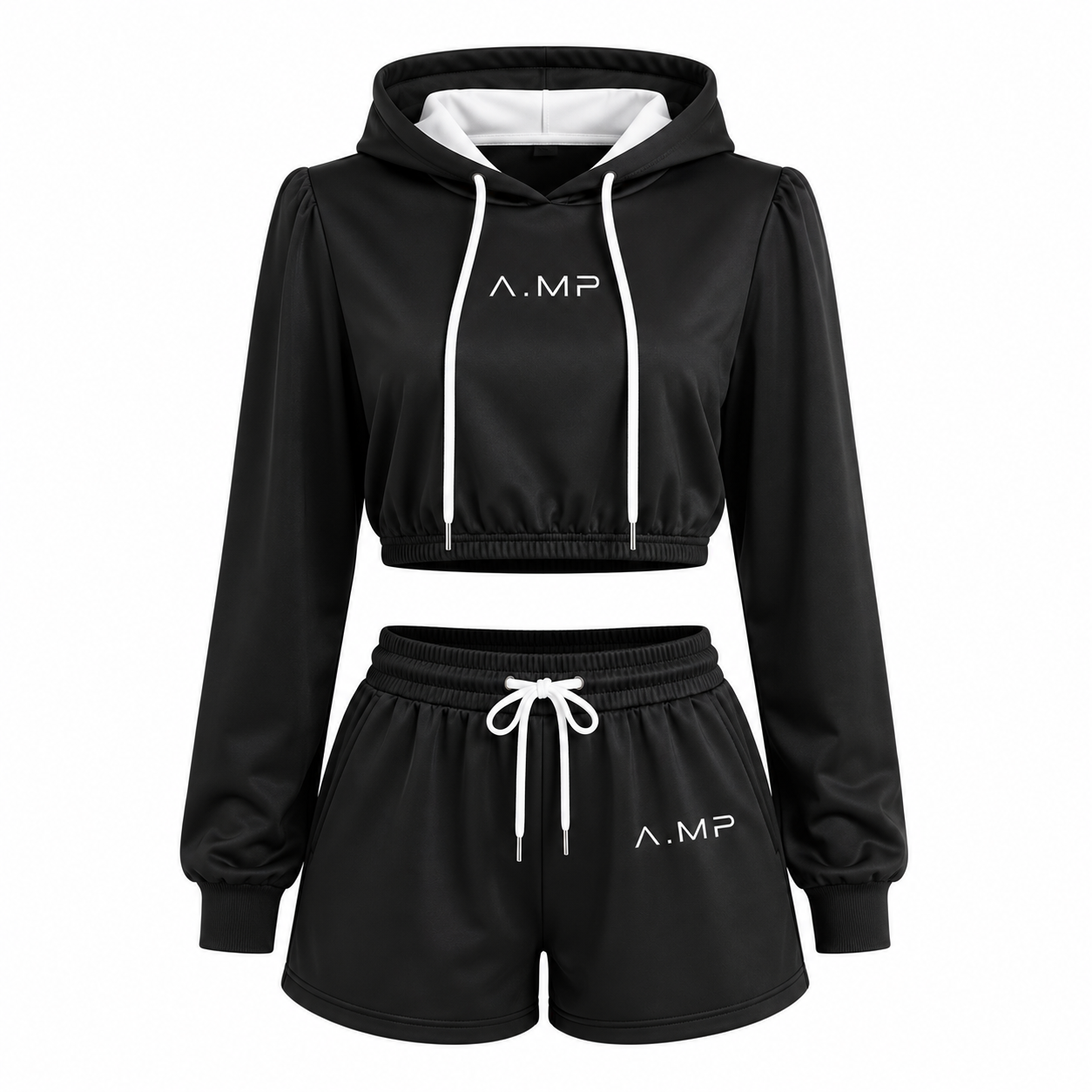 A.MP - Women’s Luxe Cropped Hoodie & Shorts Set
