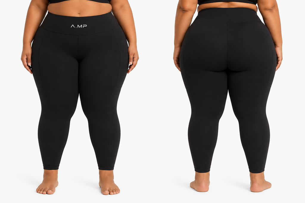 A.MP - Women's High Waist Leggings With Side Pocket