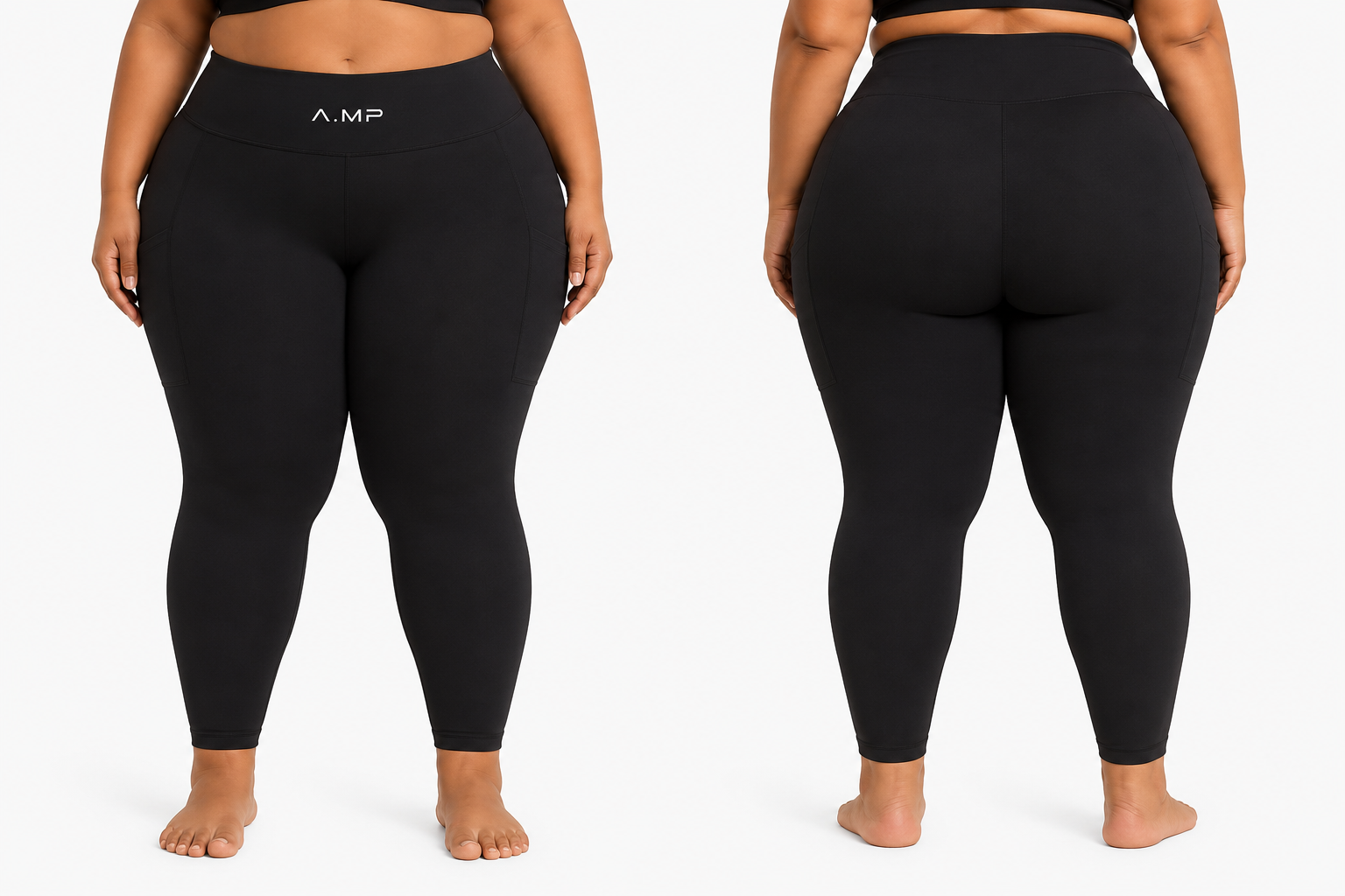 A.MP - Women's High Waist Leggings With Side Pocket