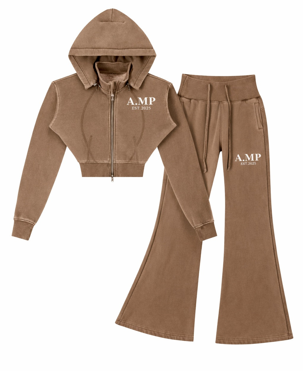 A.MP Vintage Washed Cropped Hoodie & Flared Pants